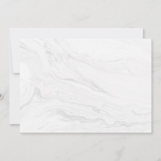 Modern White Marble Gold Script Foto Save The Date (Rückseite)