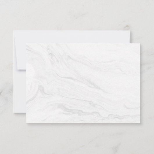 Modern White Marble Gold Script | HochzeitsrSVP RSVP Karte (Rückseite)