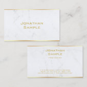 Modern White Marble Gold Template Beruflich Visitenkarte (Vorne/Hinten)
