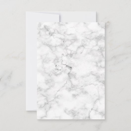 Modern White Marble Script| Einladung zur Hochzeit (Rückseite)