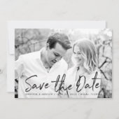 Modern White Marble Script-Foto Save The Date (Vorderseite)