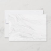 Modern White Marble Script | RSVP-Hochzeitkarte RSVP Karte (Rückseite)