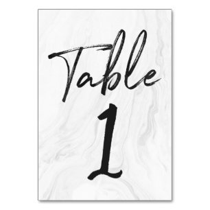 Modern White Marble Script   TISCHNUMMER 1