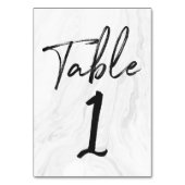 Modern White Marble Script | TISCHNUMMER 1 (Rückseite)