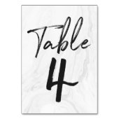 Modern White Marble Script | TISCHNUMMER 4 (Vorderseite)