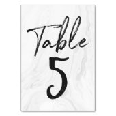 Modern White Marble Script | TISCHNUMMER 5 (Rückseite)