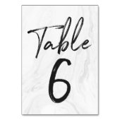 Modern White Marble Script | TISCHNUMMER 6 (Rückseite)
