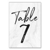 Modern White Marble Script | TISCHNUMMER 7 (Rückseite)