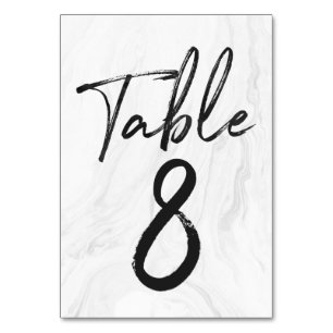 Modern White Marble Script   TISCHNUMMER 8