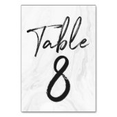 Modern White Marble Script | TISCHNUMMER 8 (Vorderseite)