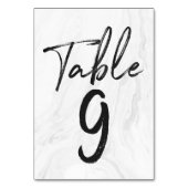 Modern White Marble Script | TISCHNUMMER 9 (Rückseite)