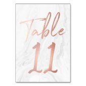 Modern White Marble Script | Tischnummer-Karte 11 Tischnummer (Rückseite)
