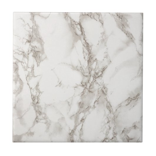 Modern White Marble Textur Muster Fliese (Vorderseite)