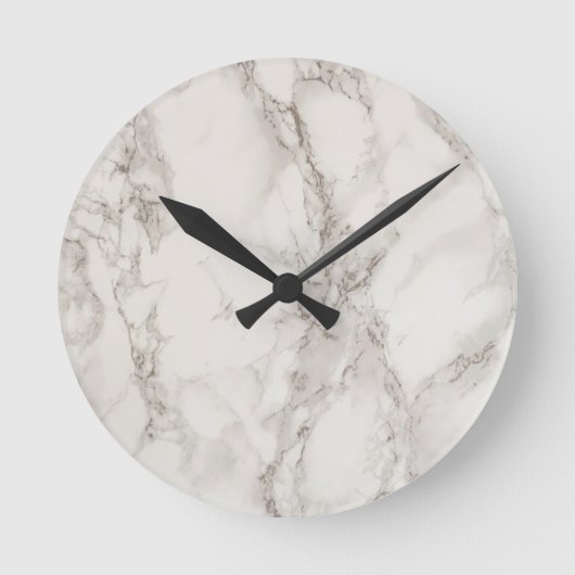 Modern White Marble Textur Runde Wanduhr (Vorderseite)