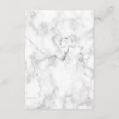 Modern White Marble Wedding Details Umschließkarte Begleitkarte (Rückseite)