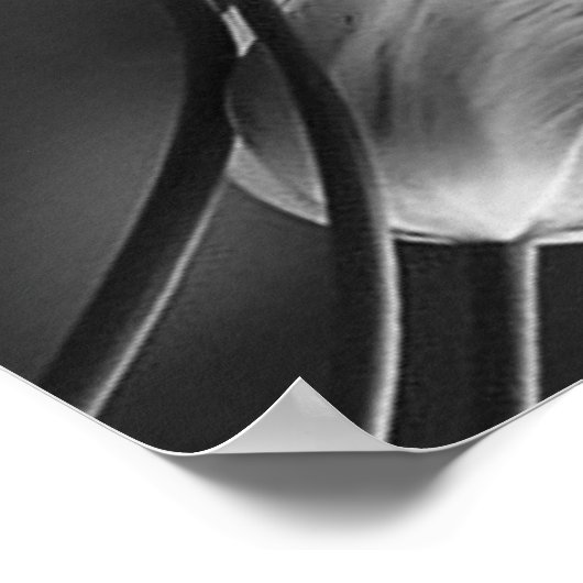 Modern White - Marbour Black Abstrakt Menu Poster (Ecke)