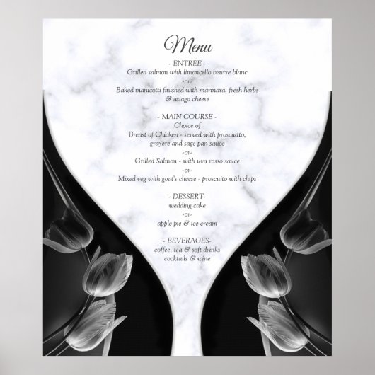 Modern White - Marbour Black Abstrakt Menu Poster (Vorne)