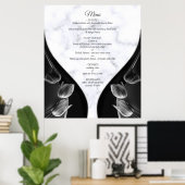 Modern White - Marbour Black Abstrakt Menu Poster (Heimbüro)