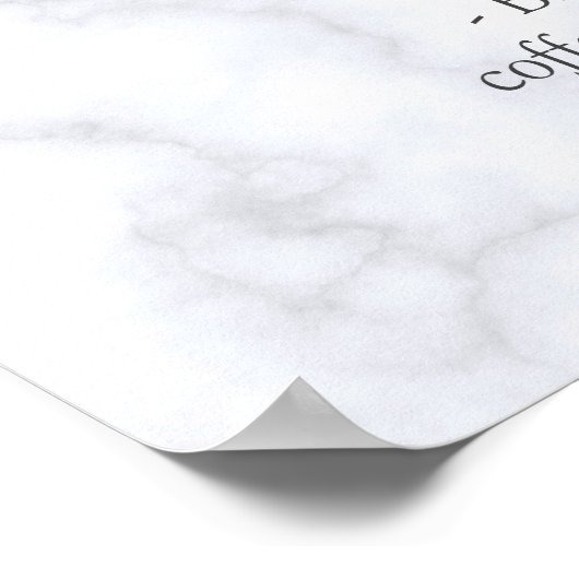 Modern White - Marbour Black Abstrakt Menu Poster (Ecke)