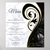 Modern White - Marbour Black Abstrakt Menu Poster (Vorne)