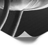 Modern White - Marmorschwarz Abstrakt Poster (Ecke)