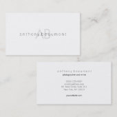 Modern White Minimalistic Monogram Visitenkarte (Vorne/Hinten)