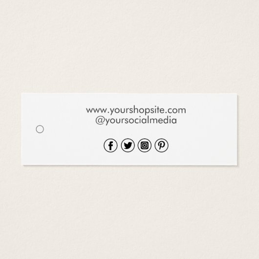 Modern White Minimalistisch Business Logo Preis-Ta (Rückseite)