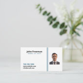 Modern White mit Blue Lines Insurance Agent Visitenkarte (Stehend Vorderseite)