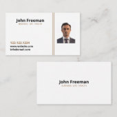 Modern White mit Brown Lines Insurance Agent Visitenkarte (Vorne/Hinten)