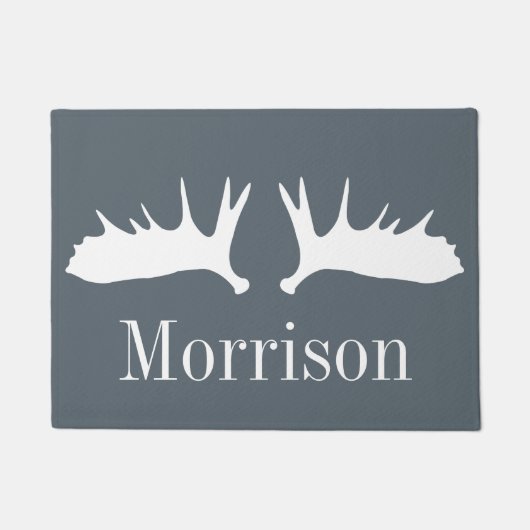 Modern White Moose Antlers Fußmatte (Vorderseite)