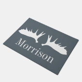 Modern White Moose Antlers Fußmatte (Schrägansicht)