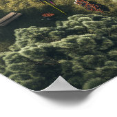 Modern White Nissan Car Overhead View Poster (Ecke)