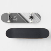 Modern White on Gray Personal Skateboard (Horizontal)