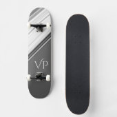 Modern White on Gray Personal Skateboard (Vorderseite)
