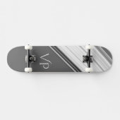 Modern White on Gray Personal Skateboard (Horizontal)