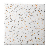 Modern White Orange Brown Terrazzo Fliese (Vorderseite)