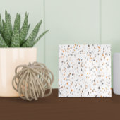 Modern White Orange Brown Terrazzo Fliese