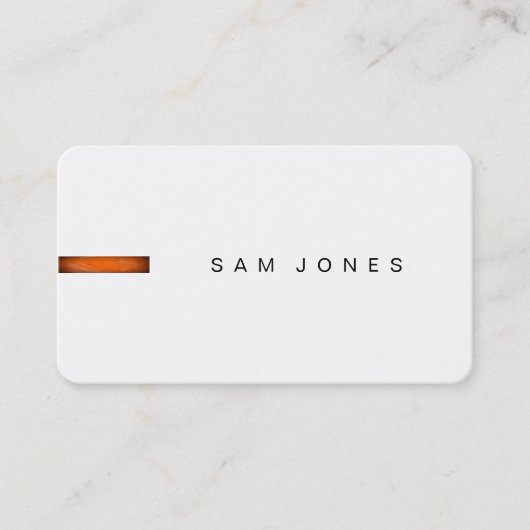 Modern White Orange Business Card Visitenkarte (Vorderseite)