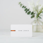 Modern White Orange Business Card Visitenkarte (Stehend Vorderseite)