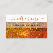 Modern White Orange Gold Sparkone Glitzer Glamour Visitenkarte (Vorderseite)