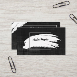 Modern White Paint Brush Stroke Business Card Visitenkarte