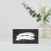 Modern White Paint Brush Stroke Business Card Visitenkarte (Stehend Vorderseite)