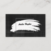 Modern White Paint Brush Stroke Business Card Visitenkarte (Vorderseite)