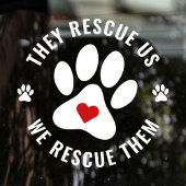 Modern White Paw Print Red Heart Pet Lover Fensteraufkleber