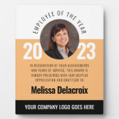 Modern White Peach Black Employee of Year Award Fotoplatte (Vorderseite)