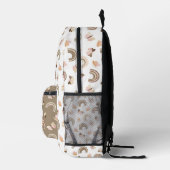 Modern White &pink Butterflies Rainbow Monogram Bedruckter Rucksack (Rechts)