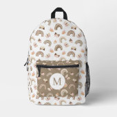 Modern White &pink Butterflies Rainbow Monogram Bedruckter Rucksack (Vorderseite)
