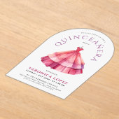 Modern White Pink Quincess Princess Dress Wasserfa Acryleinladungen (Ablage )