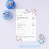 Modern, White Purple Leafy Flyer (Einzeln)