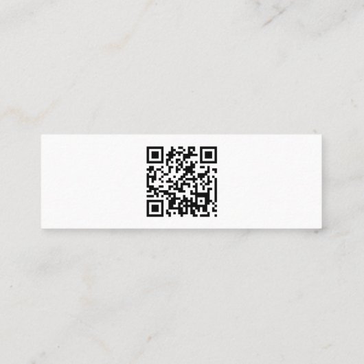 Modern White QR Code Mini Visitenkarte (Rückseite)